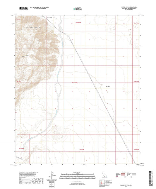 Plaster City NW California US Topo Map Image