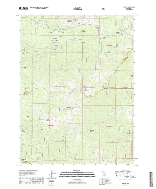 Platina California US Topo Map Image