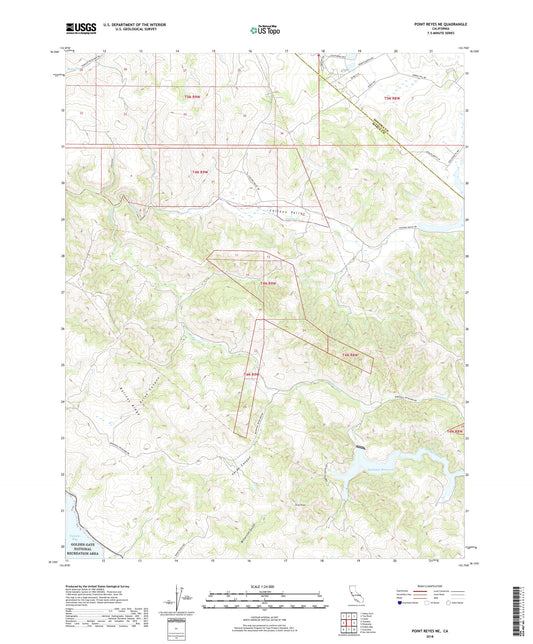 Point Reyes NE California US Topo Map Image