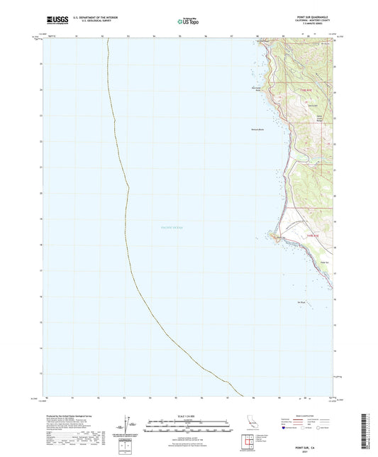 Point Sur California US Topo Map Image
