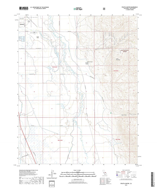 Poleta Canyon California US Topo Map Image