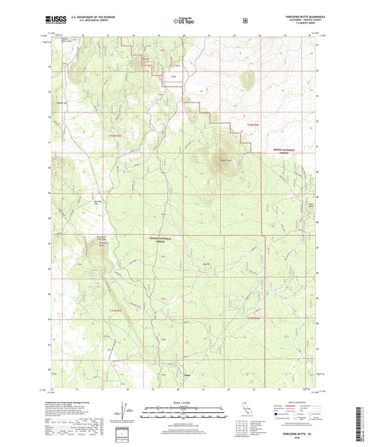 Porcupine Butte California US Topo Map Image