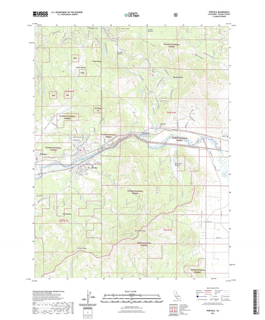Portola California US Topo Map Image