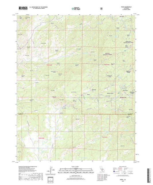 Posey California US Topo Map Image