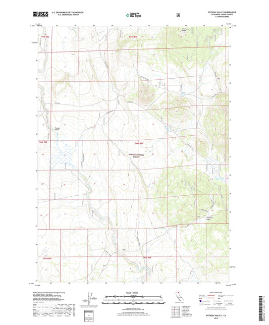 Pothole Valley California US Topo Map Image