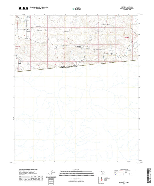 Potrero California US Topo Map Image