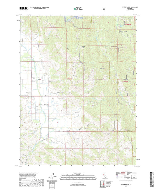 Potter Valley California US Topo Map Image