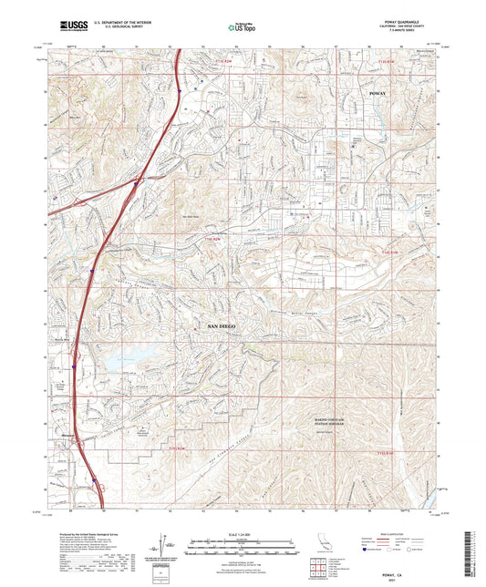 Poway California US Topo Map Image