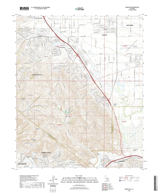 Prado Dam California US Topo Map Image