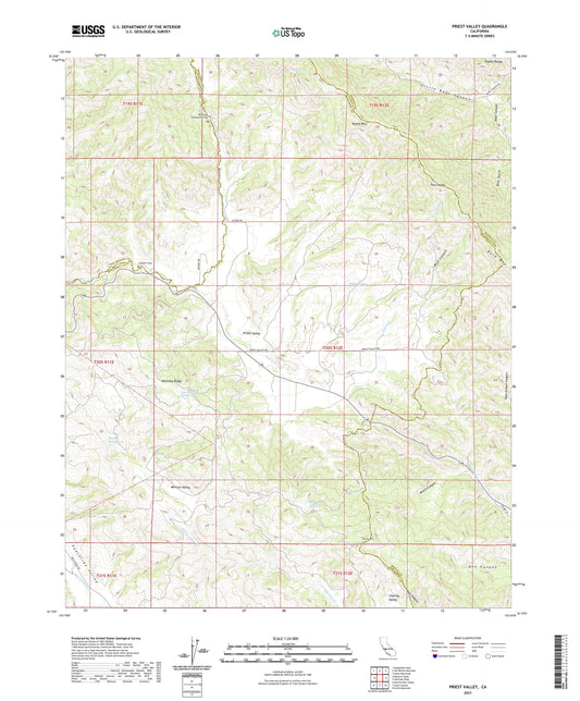 Priest Valley California US Topo Map Image
