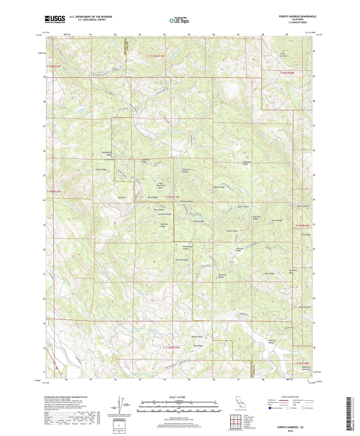 Purdys Gardens California US Topo Map Image