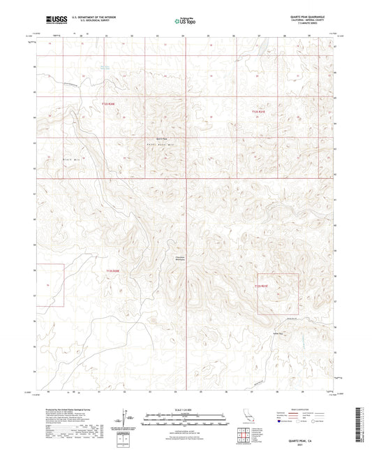 Quartz Peak California US Topo Map Image