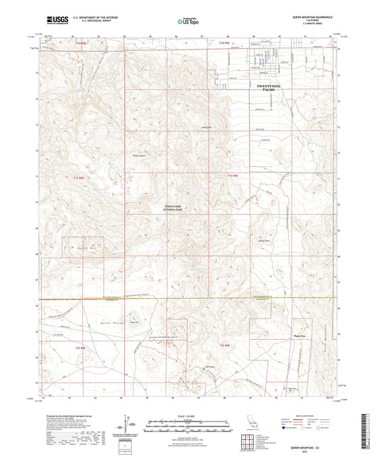 Queen Mountain California US Topo Map Image