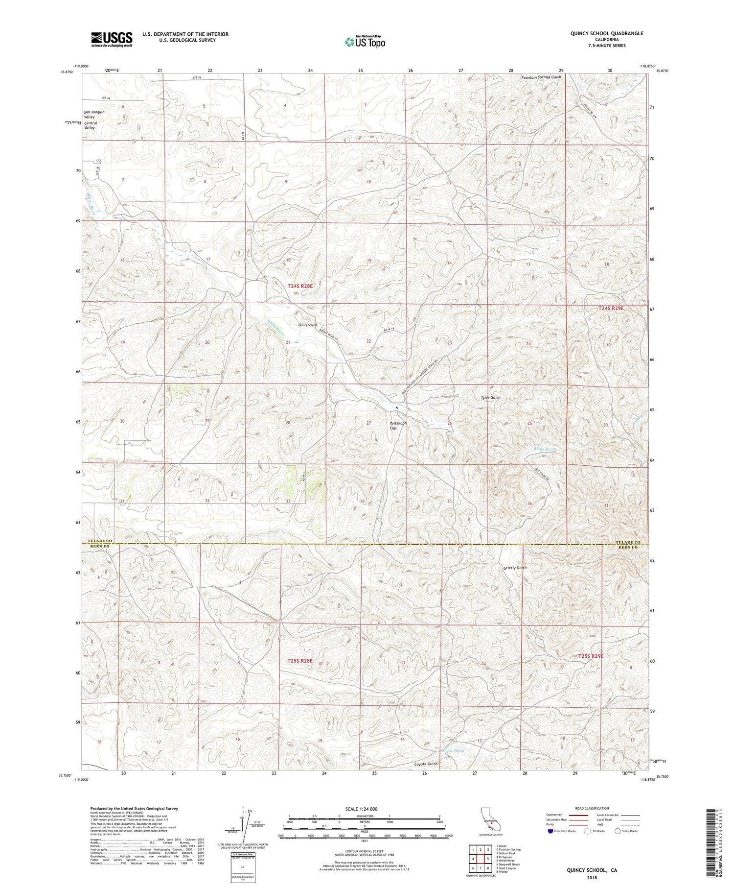 Quincy School California US Topo Map Image