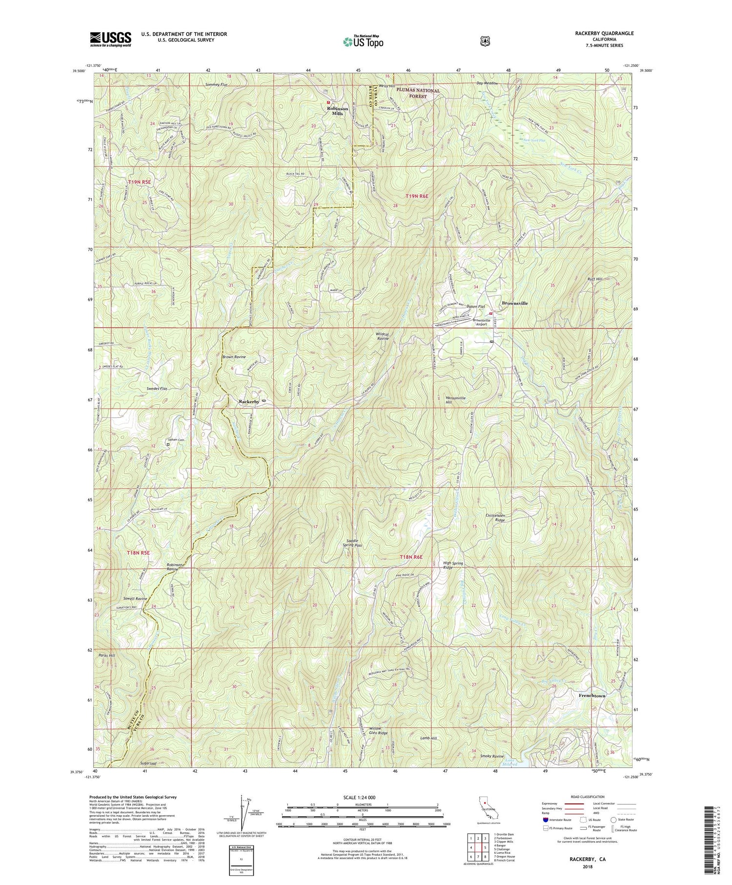 Rackerby California US Topo Map Image
