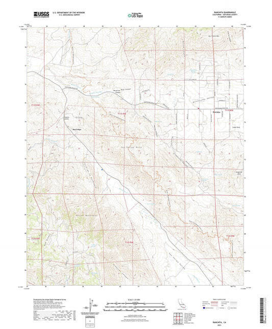 Ranchita California US Topo Map Image