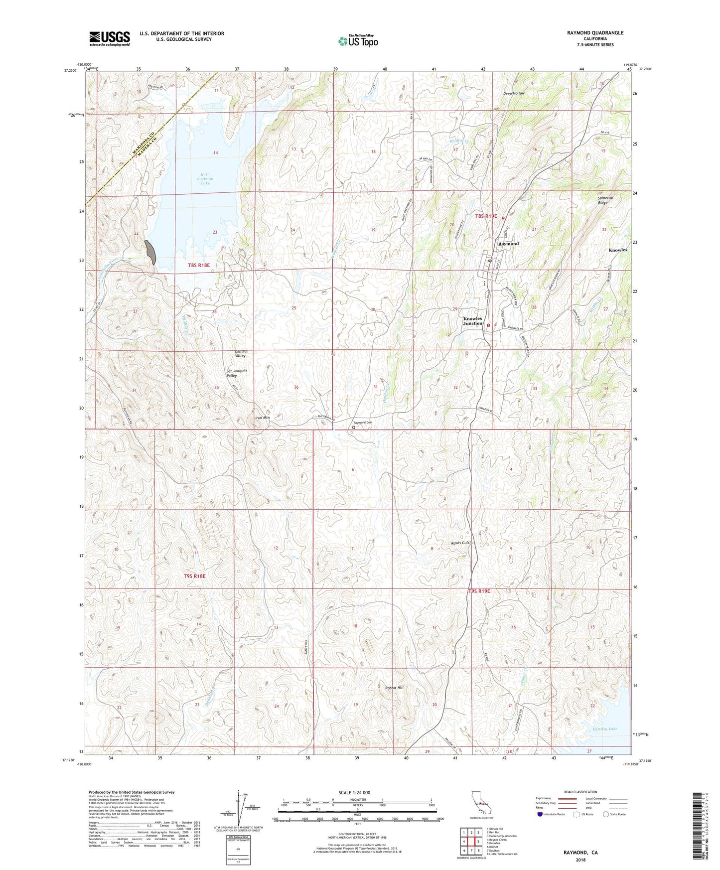 Raymond California US Topo Map Image