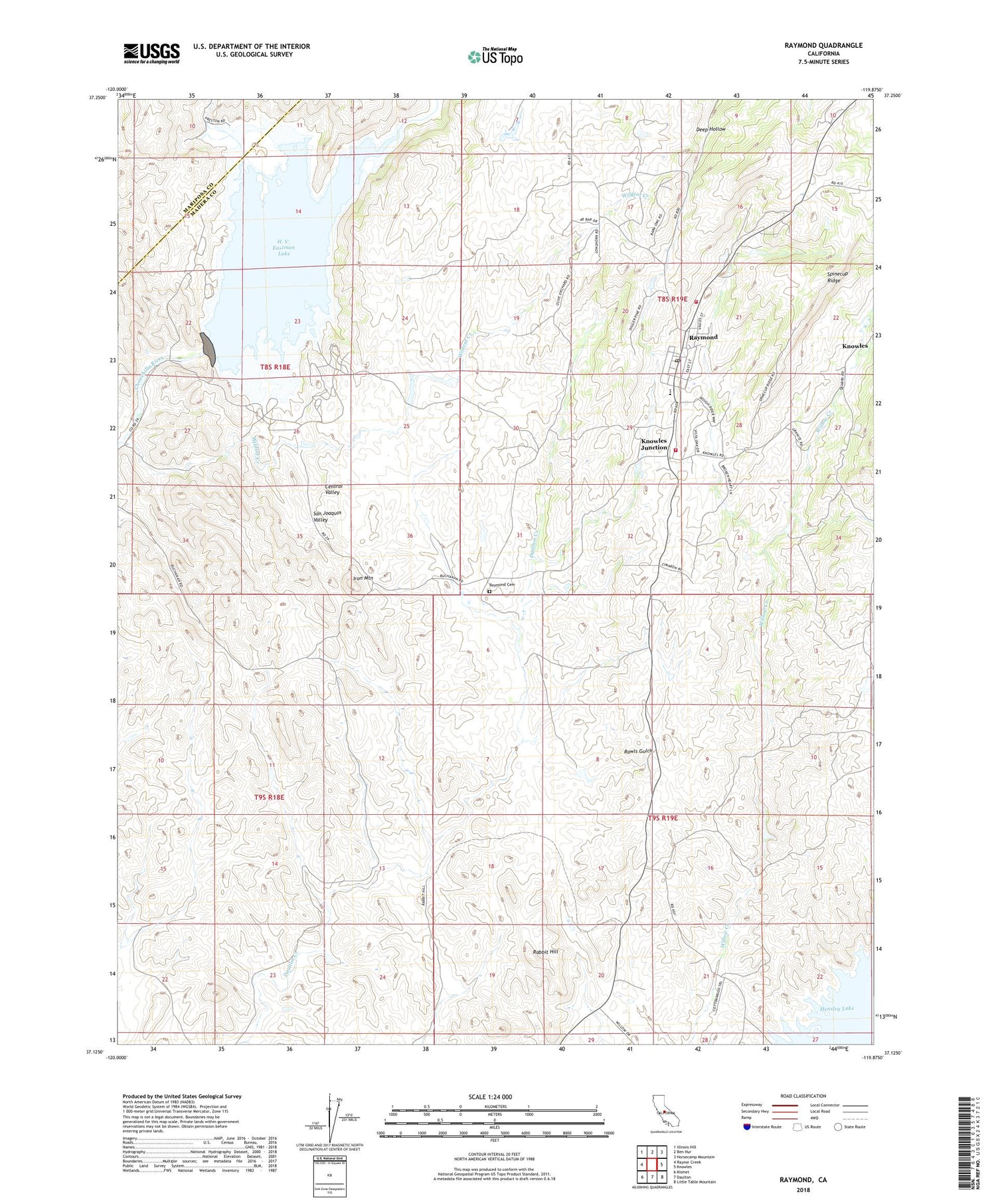 Raymond California US Topo Map Image