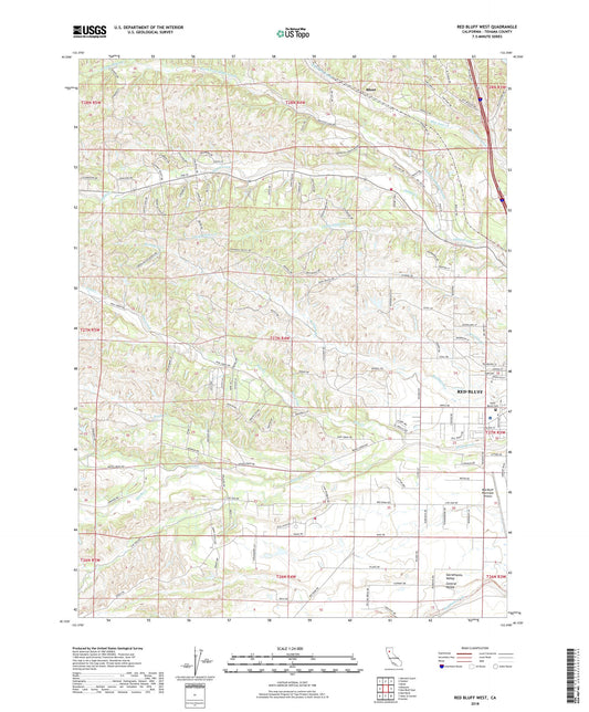 Red Bluff West California US Topo Map Image