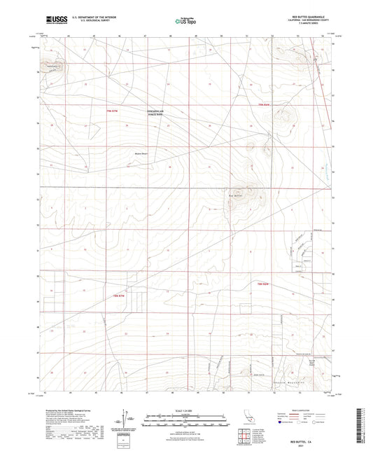 Red Buttes California US Topo Map Image
