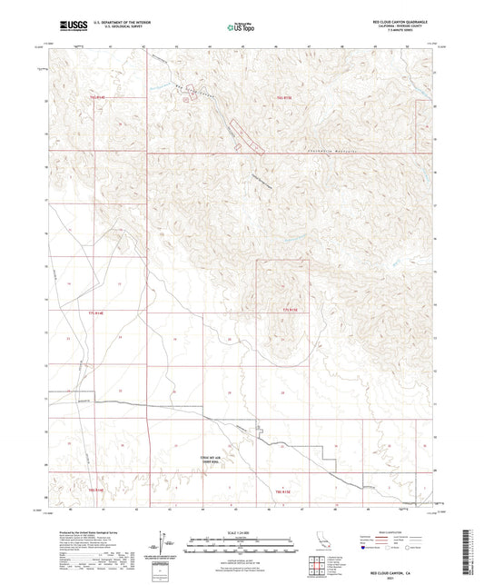 Red Cloud Canyon California US Topo Map Image