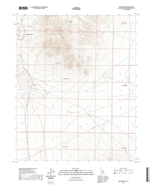 Red Mountain California US Topo Map Image