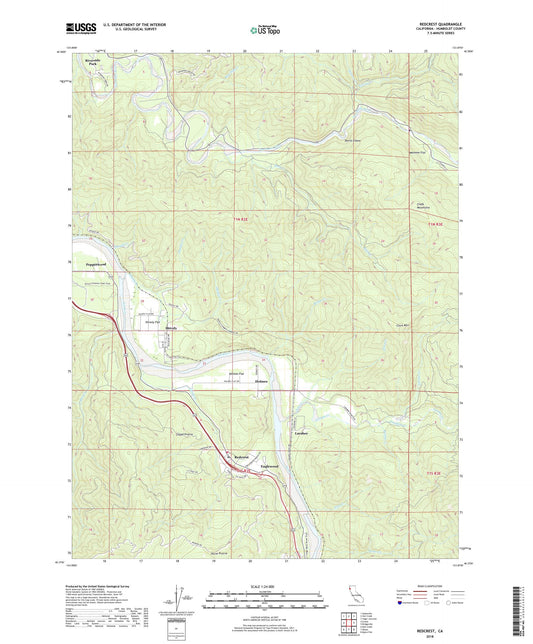 Redcrest California US Topo Map Image
