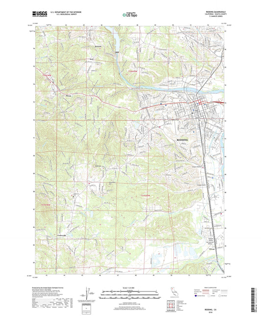 Redding California US Topo Map Image