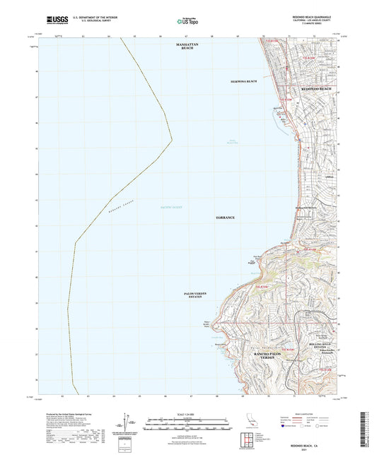 Redondo Beach California US Topo Map Image