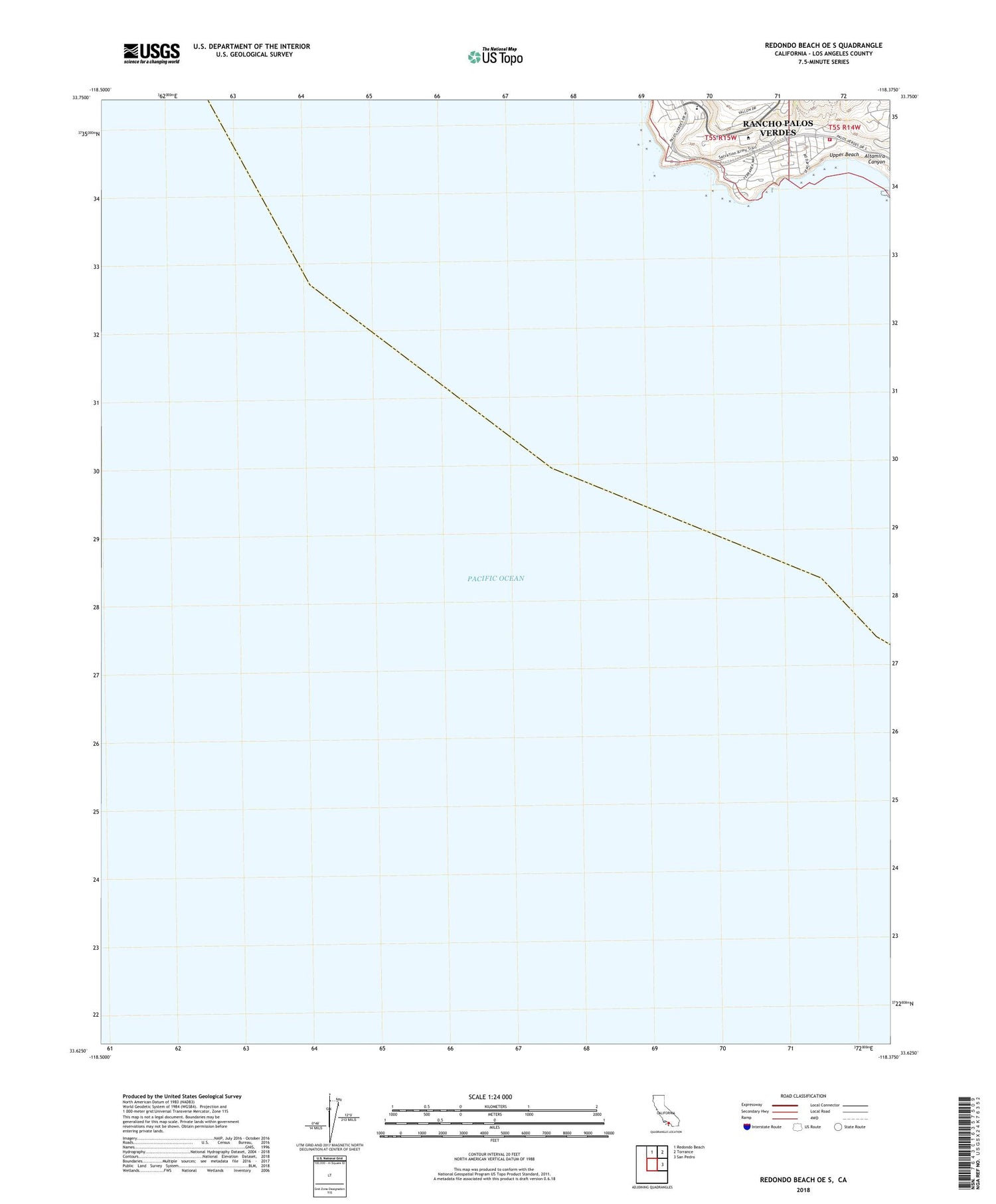 Redondo Beach OE S California US Topo Map Image