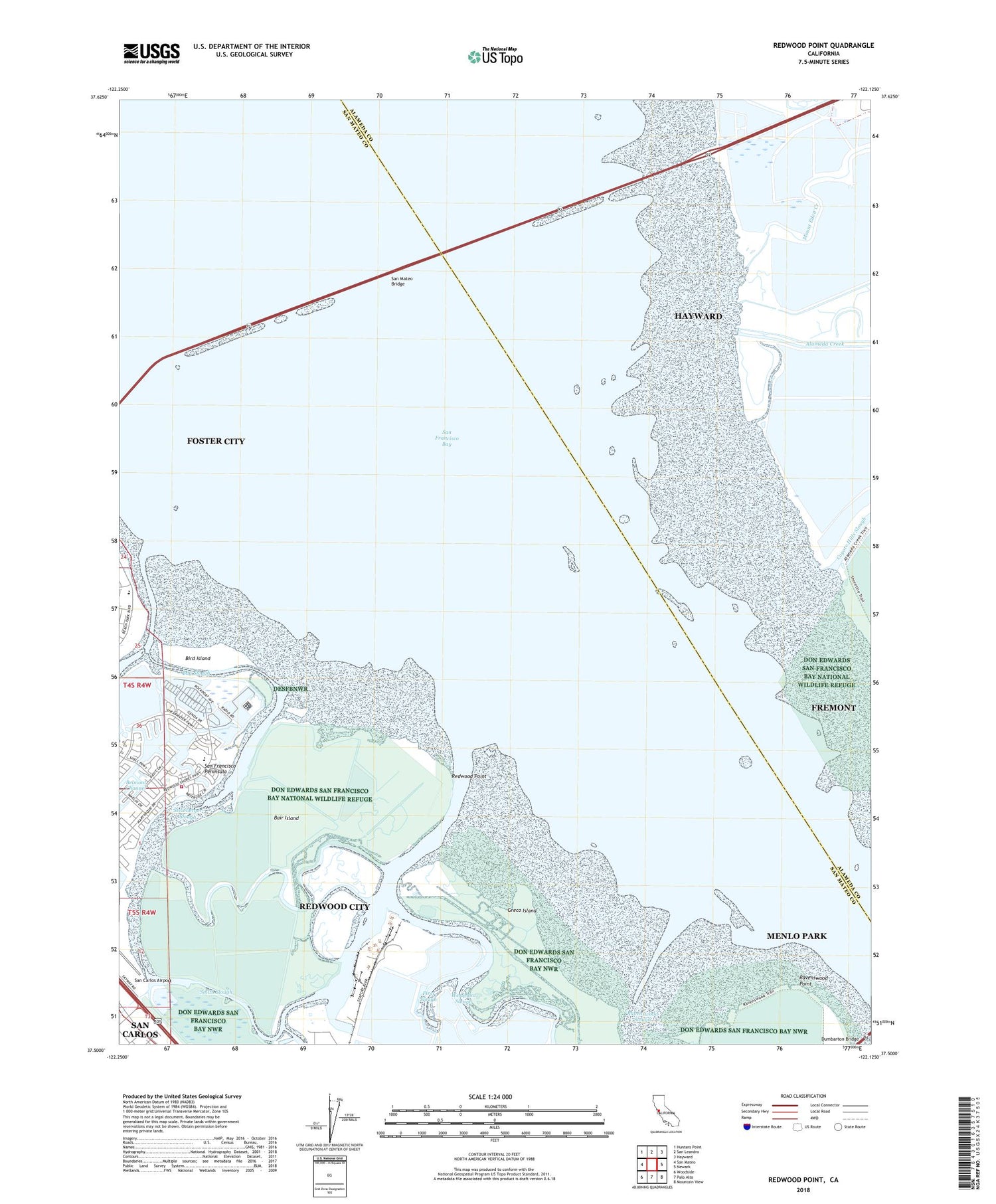 Redwood Point California US Topo Map Image