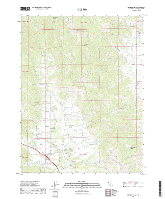 Redwood Valley California US Topo Map Image
