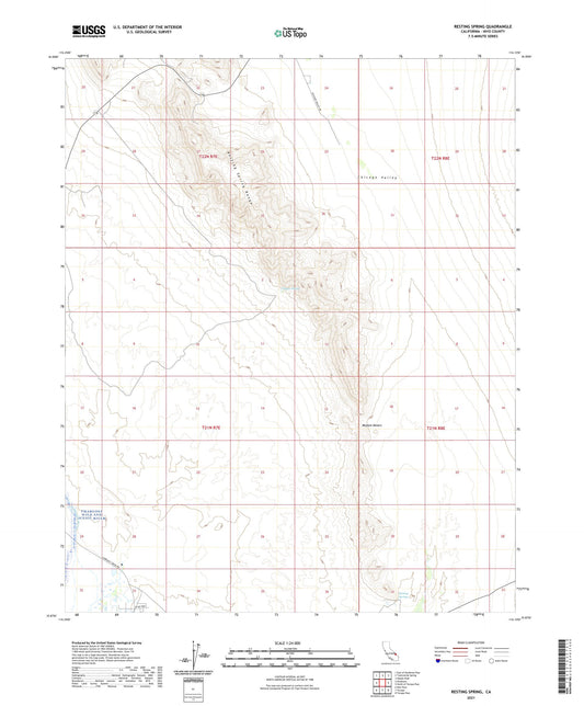 Resting Spring California US Topo Map Image