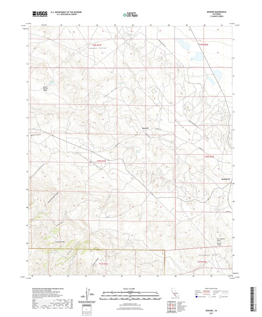 Reward California US Topo Map Image