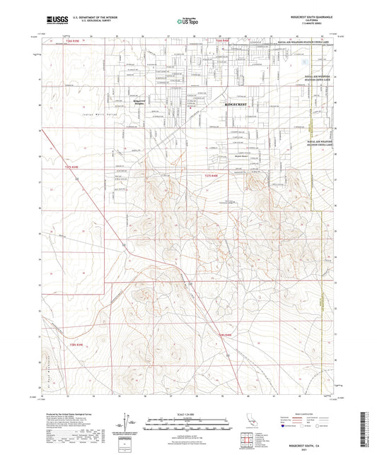 Ridgecrest South California US Topo Map Image