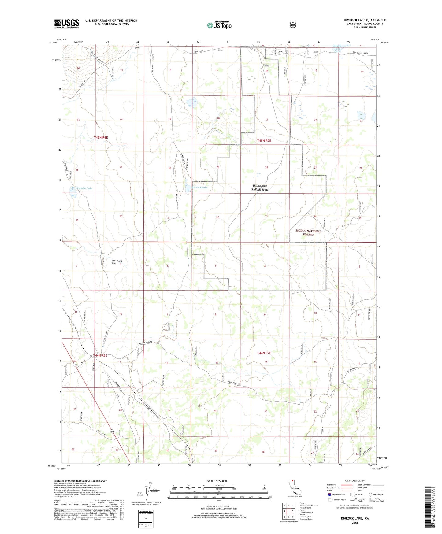 Rimrock Lake California US Topo Map Image