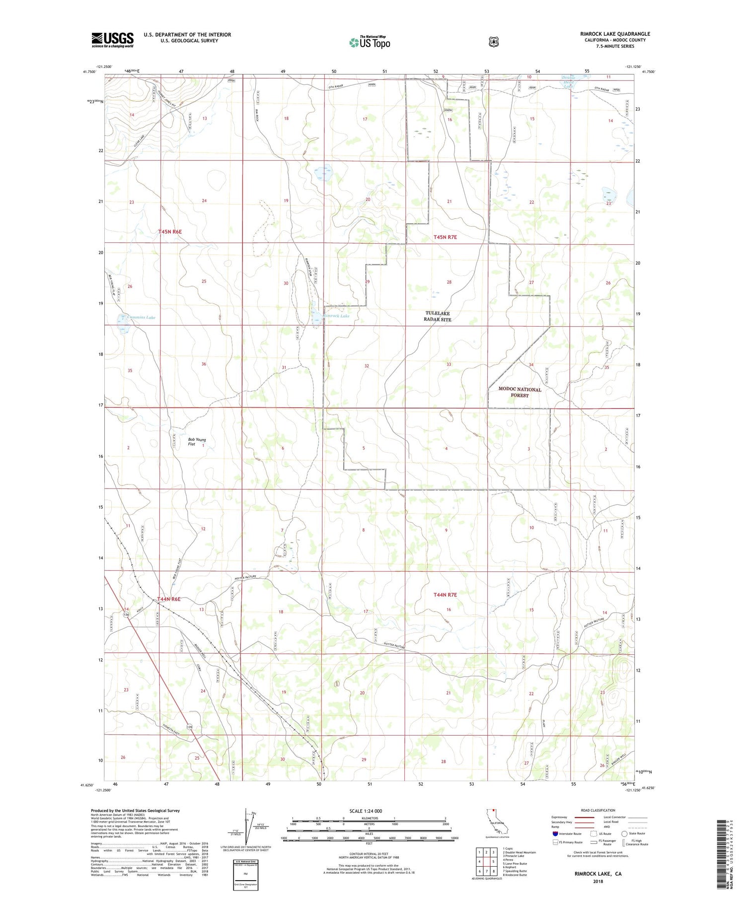 Rimrock Lake California US Topo Map Image