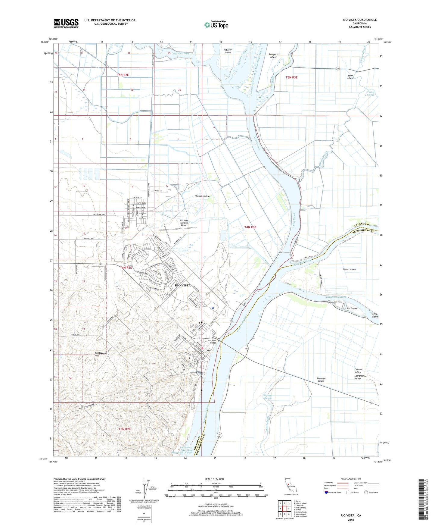 Rio Vista California US Topo Map Image