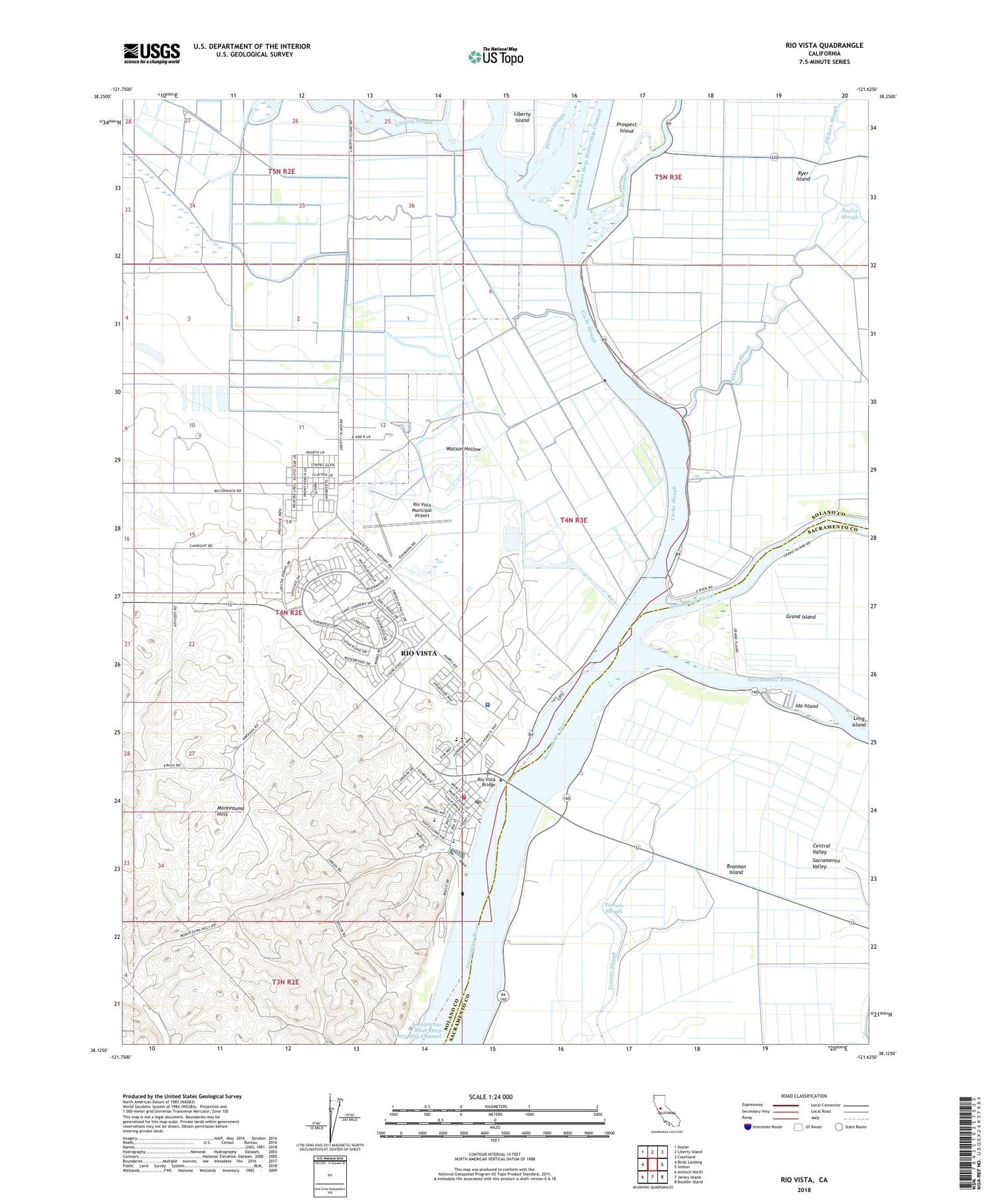 Rio Vista California US Topo Map Image