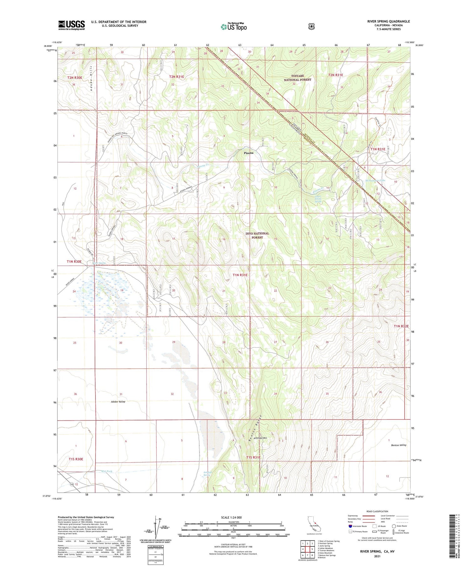 River Spring California US Topo Map Image