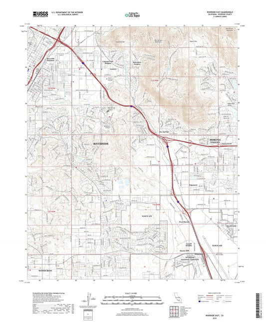 Riverside East California US Topo Map Image