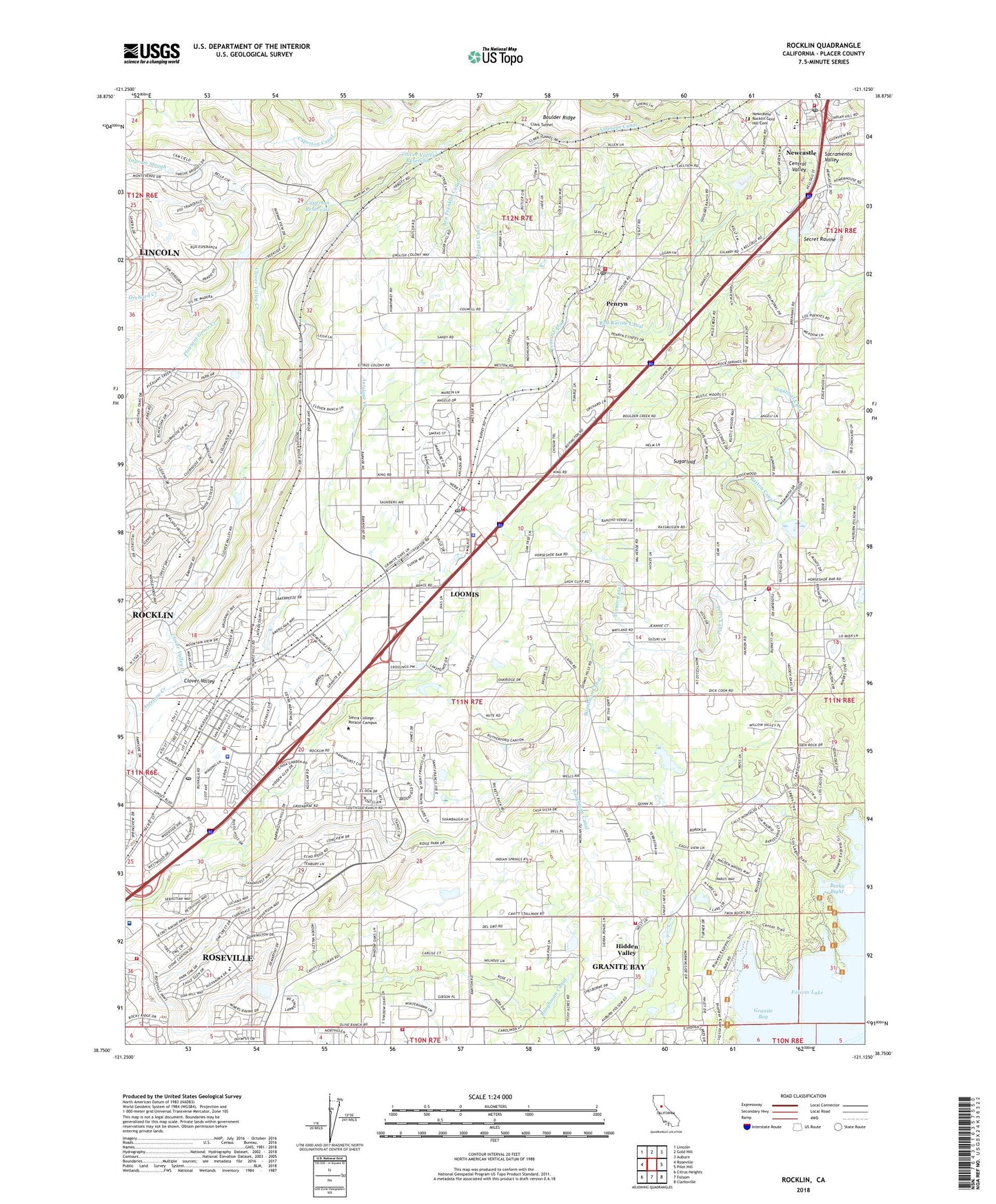 Rocklin California US Topo Map Image