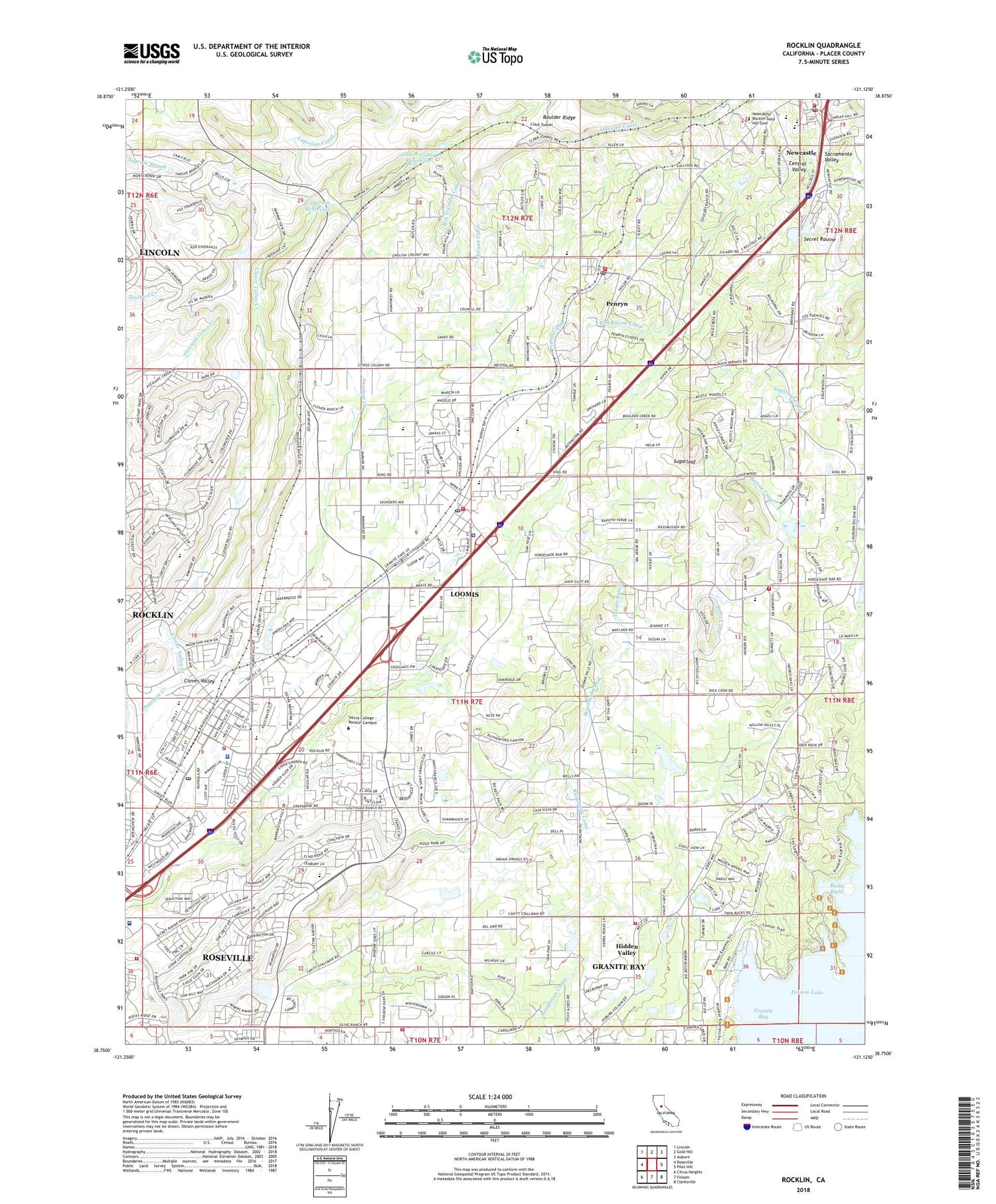 Rocklin California US Topo Map Image