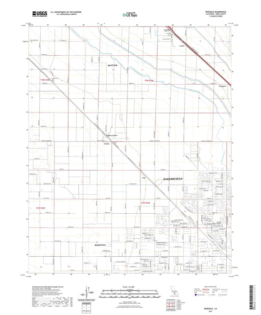 Rosedale California US Topo Map Image