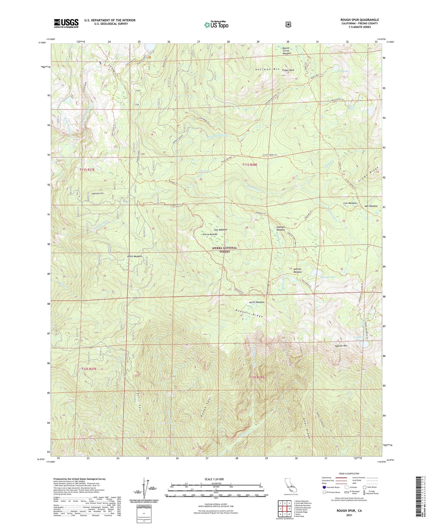 Rough Spur California US Topo Map Image