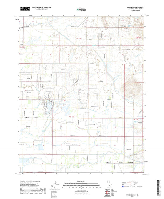 Round Mountain California US Topo Map Image