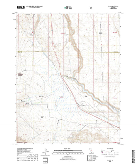Rovana California US Topo Map Image
