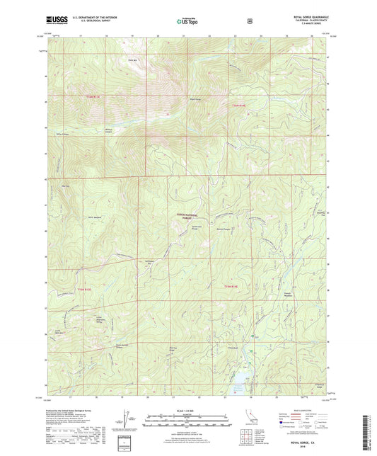 Royal Gorge California US Topo Map Image