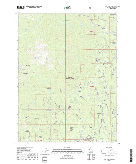 Rush Creek Lakes California US Topo Map Image