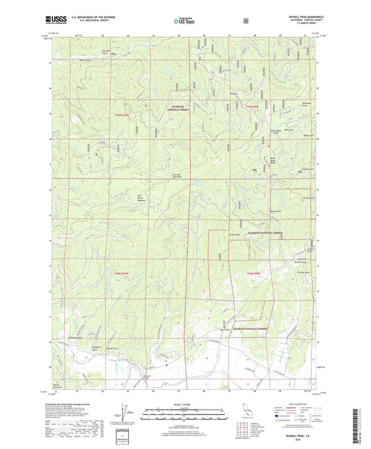 Russell Peak California US Topo Map Image